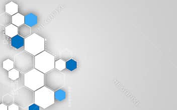 Vector abstract hexagon technology concept clean design background