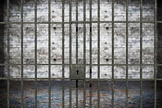 Old Grunge Prison seen through Jail Bars