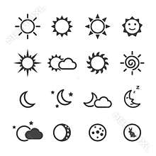Sun and moon icons
