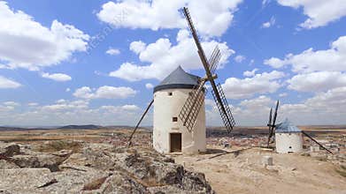 Traditional spanish windmills in Consuegra, Toledo