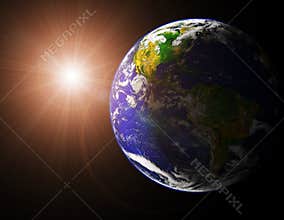 Earth and sun