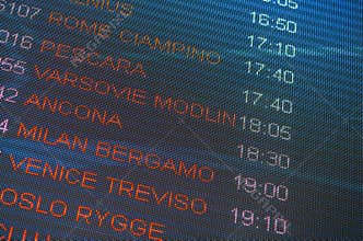 Airport timetable destinations