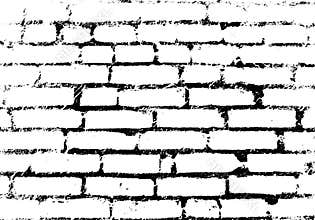 Old vintage brick wall. Background, pattern black and white. Vector