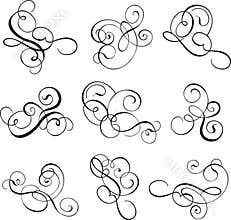 Scroll, cartouche, decor, vector