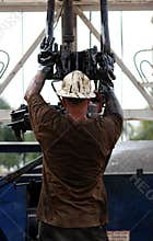 Man Working on Oil Rig