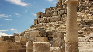 Ancient ruins near the pyramids of Giza. Egypt. Timelapse