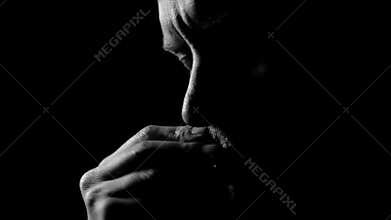 Unhappy sad male with depression and mental health issues