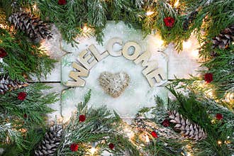Holiday welcome sign