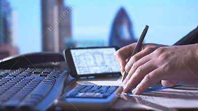 Engineering Engineer working with architect construction design blueprints