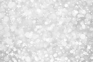 White silver glitter bokeh with stars