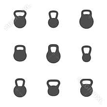 Icons kettlebells, vector illustration.