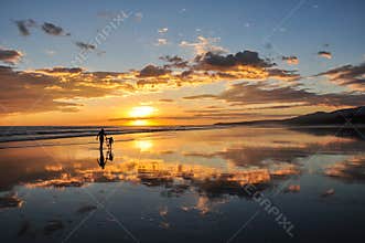 Beautiful sunsets of Playa el Cuco, El Salvador