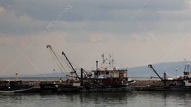 Fishing boat getting ready