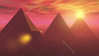 4k A spectacular sunrise timelapse of the famous pyramid in Egypt,sunlight rays.