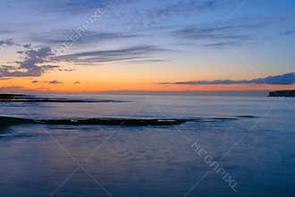 Sunset sea and rocks