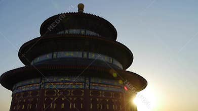 Temple of Heaven in Beijing.China's royal ancient architecture in sunset shining.
