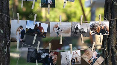 Collage of nine wedding photos