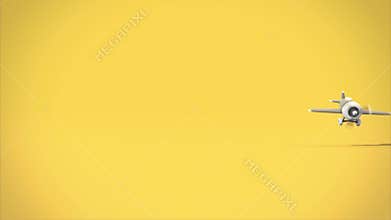 Vintage toy airplane landing animation