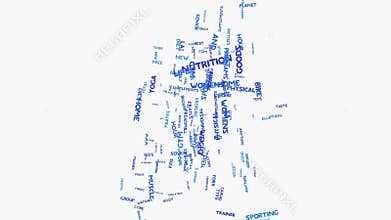 Diet health lifestyle and weight word cloud typography animation