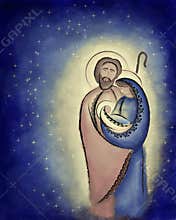 Christmas nativity scene Holy family Mary Joseph and child Jesus