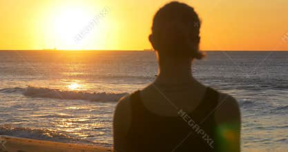 Tranquil yoga girl meditating and relaxing outdoors wellness lifestyle