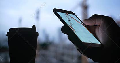 Stock Market Exhange Graph Chart on Smart Phone