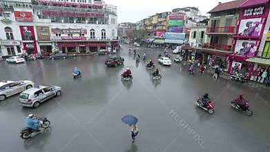 Hanoi, Vietnam - 07 March 2015: Road traffic in Hanoi