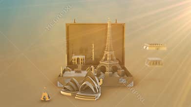 Travel the world monument concept
