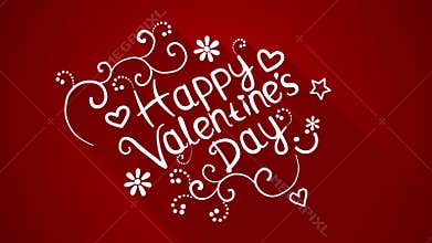 Happy valentine's day text flat style animation 4k (4096x2304)