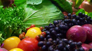 Video Fresh Vegetables, five colourful vitamin and healthy food