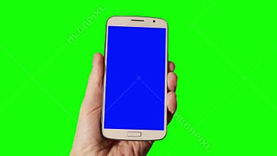 Man presses a finger on a touch screen.