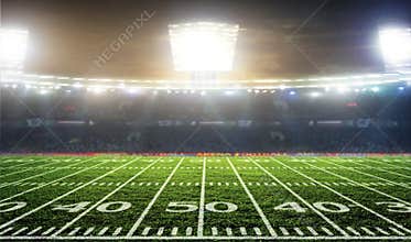 Soccer ball on the field of stadium
