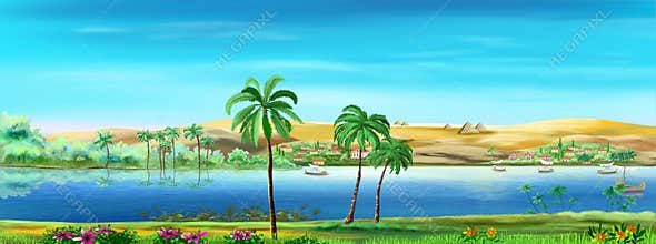 Nile river landscape