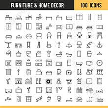 Furniture and home decor icon. Vector illustration.