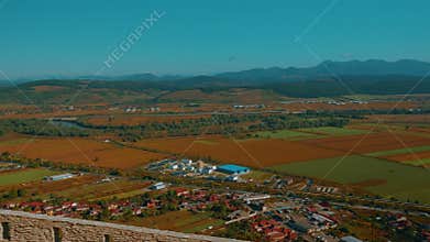 Panoramic View of Deva from Ancient Citadel in Romania