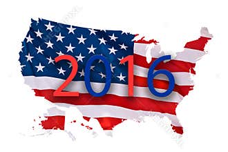 2016 US presidential elections map concept isolated on white