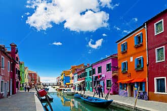 Colorful houses in Burano. Venice, Italy