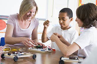 Schoolchildren and their teacher learning science