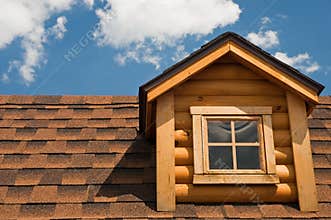 Log cabin gable and roof