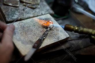 Jewelry making close-up details of the production