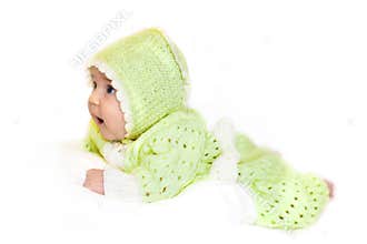 New born baby in overalls