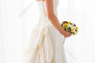Wedding gown and flowers