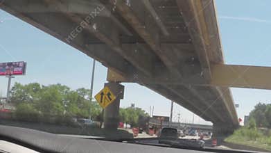 CHICAGO, ILLINOIS - CIRCA AUGUST 2015: Driving car in traffic on streets of downtown Chicago, Illinois, USA