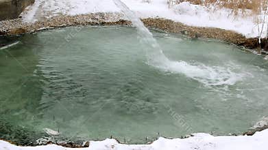 Water jet of hydrogen sulfide source