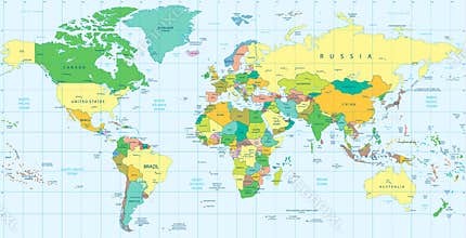 Detailed Political World map
