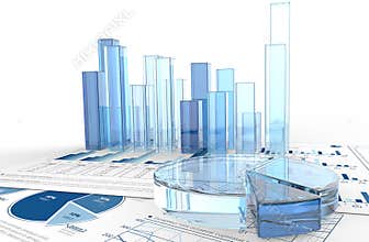 3D business charts and graphics