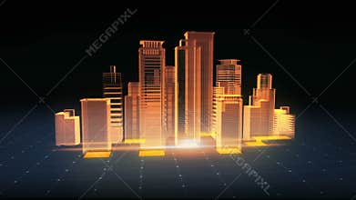 Build modern buildings, construction building. x-ray image.