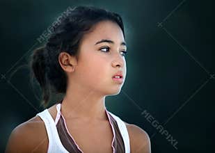 Asian unhappy teenage girl