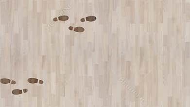 Footsteps Appearing and Disappearing on a Parquet
