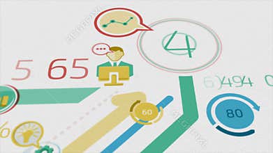 Business Background With Elements Of Infographics 4K